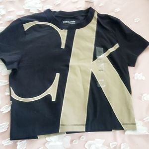 Calvin Klein CK Knockout Logo Crewneck T-Shirt Young Men’s M Black